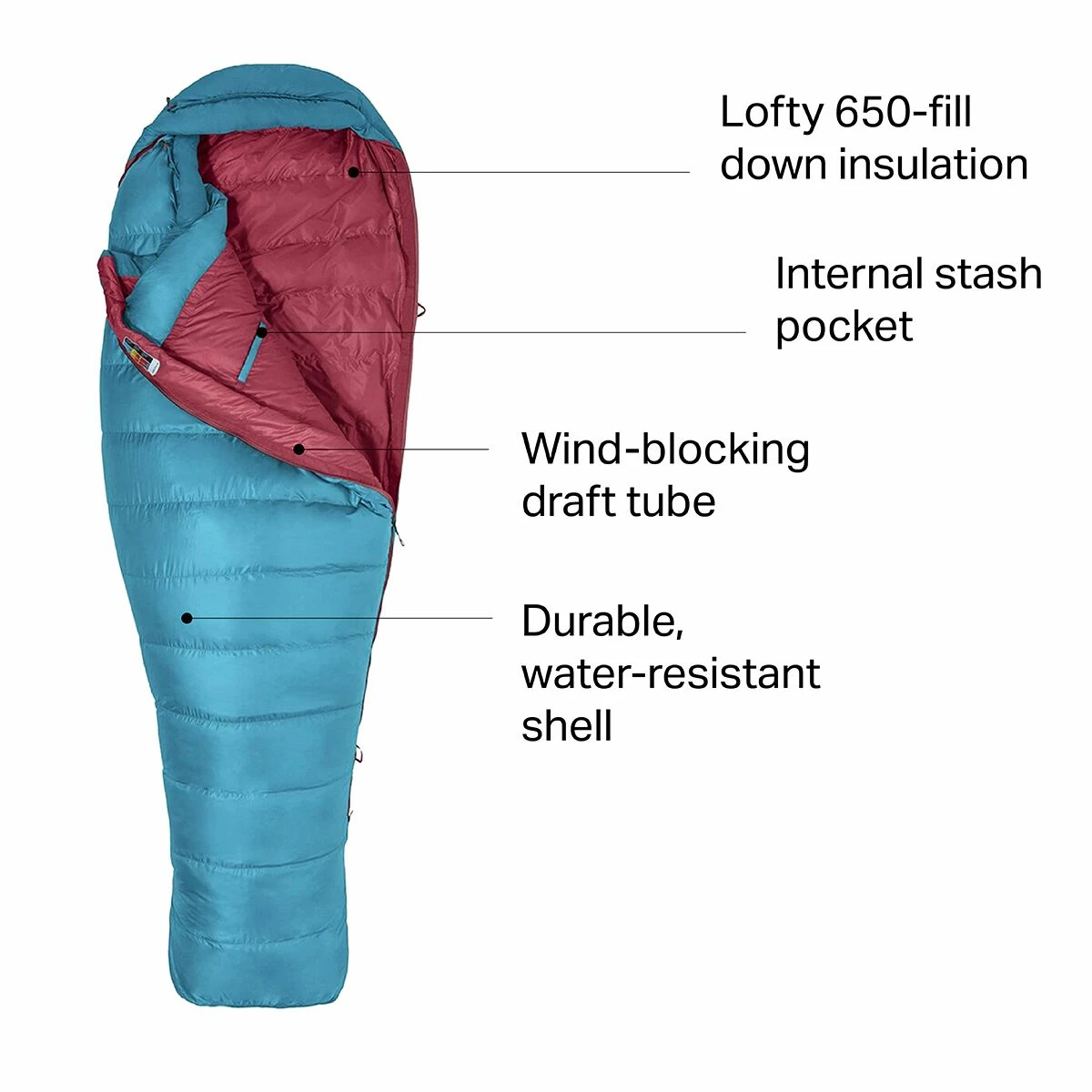 Marmot Teton Sleeping Bag: 15F Down Women's 2 Marmot Teton Sleeping Bag: 15F Down Women's - Image 2