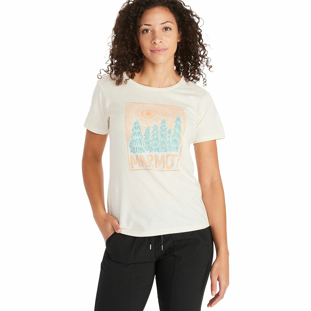 Marmot Woodblock T Shirt Women's 5 Marmot Woodblock T Shirt Women's - Image 5