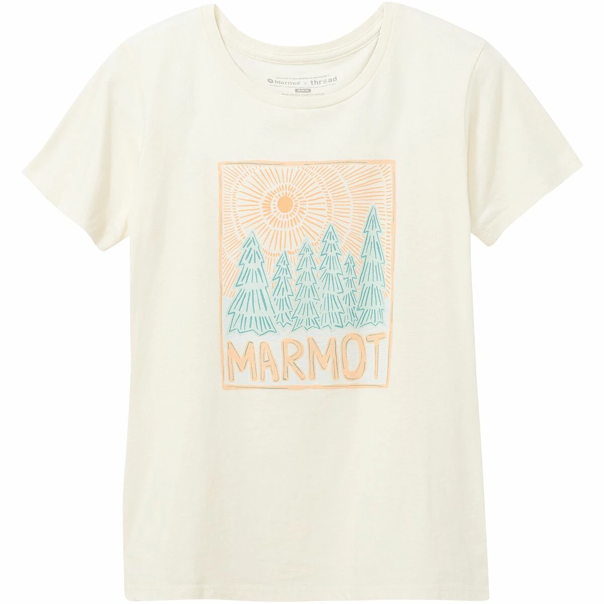 Marmot Woodblock T Shirt Women's 6 Marmot Woodblock T Shirt Women's - Image 6